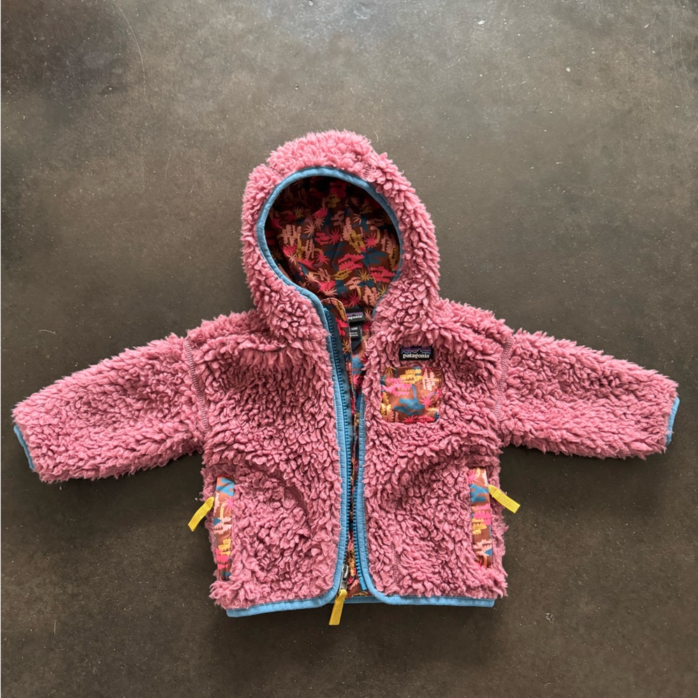 Patagonia baby/toddler Retro-X fleece hooded jacket size 6-12 months